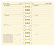 ivory monthly weekly refill planner with bronze wire binding