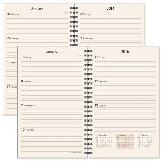 Pocket Week on 1 Page Horizontal Planner Insert Refill, 3.2 x 4.7