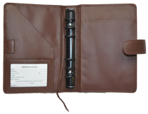 coco brown leather six ring organizer cover