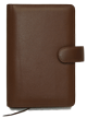 coco brown leather six ring organizer cover with magnetic tab closure